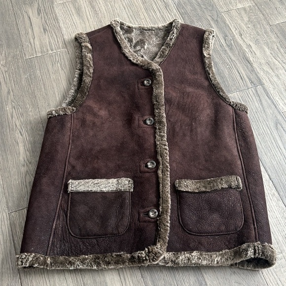 🔥Bod & Christensen🔥 | Brown 100% sheepskin shearling vest ✨Mob wife era✨ - Picture 2 of 12